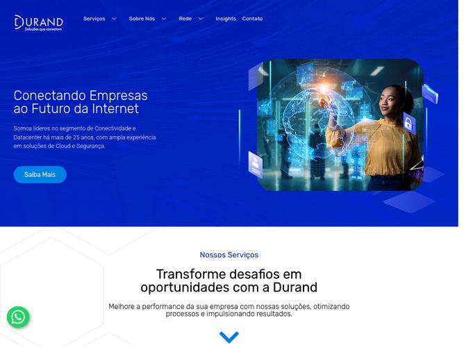 The website screenshot for http://www.durand.com.br