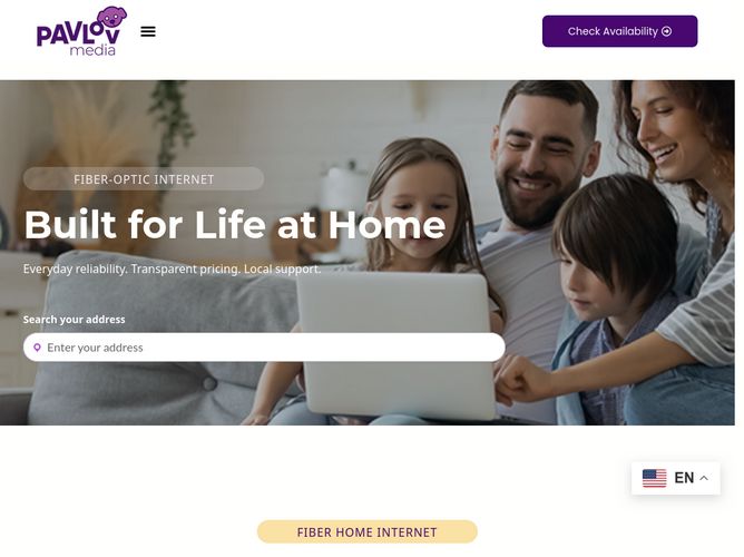 The website screenshot for http://www.pavlovmedia.com