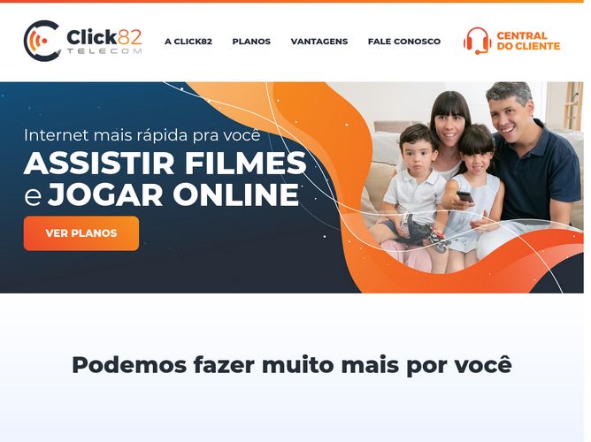 The website screenshot for http://www.click82.com.br/