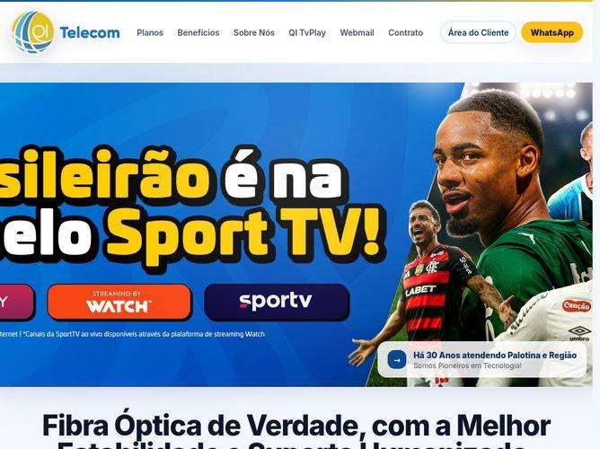 The website screenshot for https://www.qitelecom.net.br