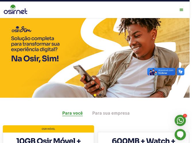 The website screenshot for http://www.osirnet.com.br