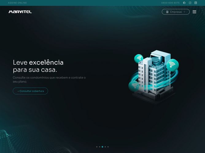 The website screenshot for http://www.marvitel.com.br