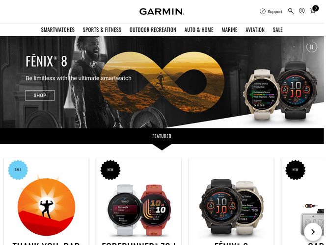 The website screenshot for http://garmin.com