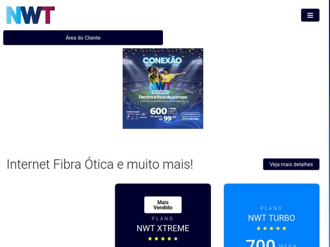 The website screenshot for http://www.nwt.net.br