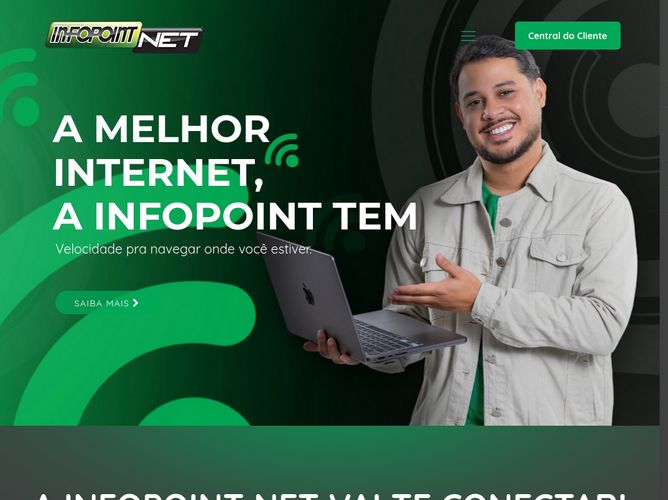 The website screenshot for https://www.infopointnet.com.br