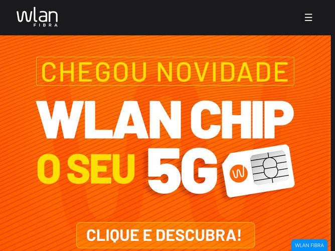 The website screenshot for https://wlanfibra.com.br/