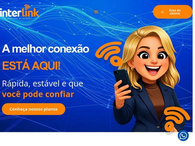 The website screenshot for http://www.interlinkprovedor.com.br/