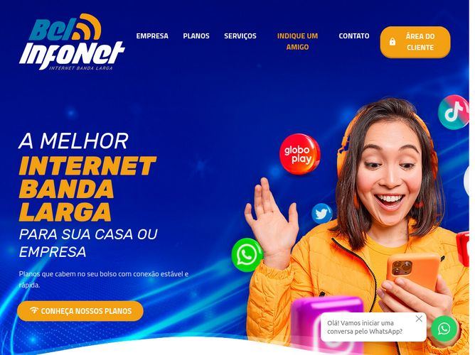 The website screenshot for http://www.belinfonet.com.br/