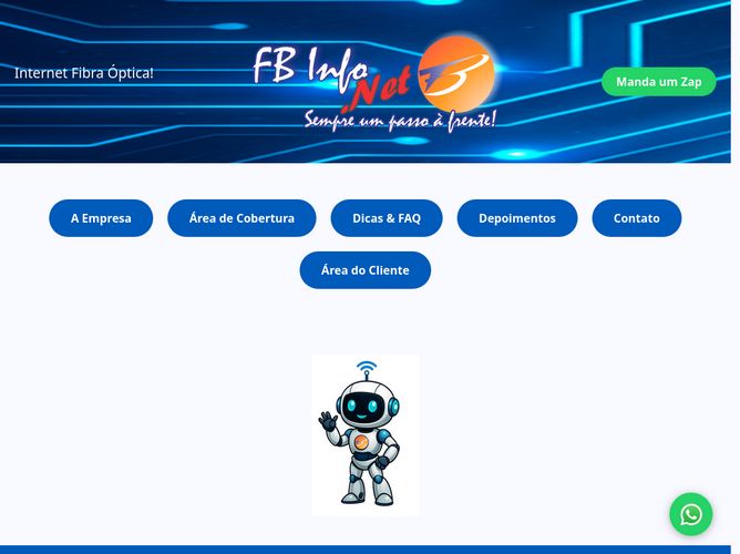 The website screenshot for http://fbinfonet.com.br