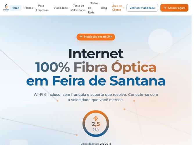 The website screenshot for http://g7networks.com.br