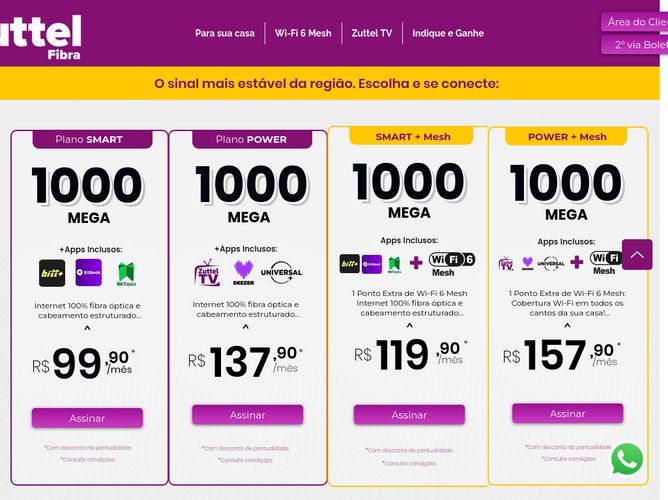 The website screenshot for http://zuttel.com.br