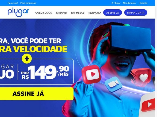 The website screenshot for http://www.plugartelecom.com/