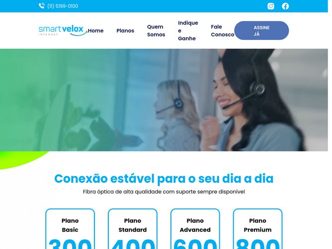 The website screenshot for http://www.smartvelox.com.br