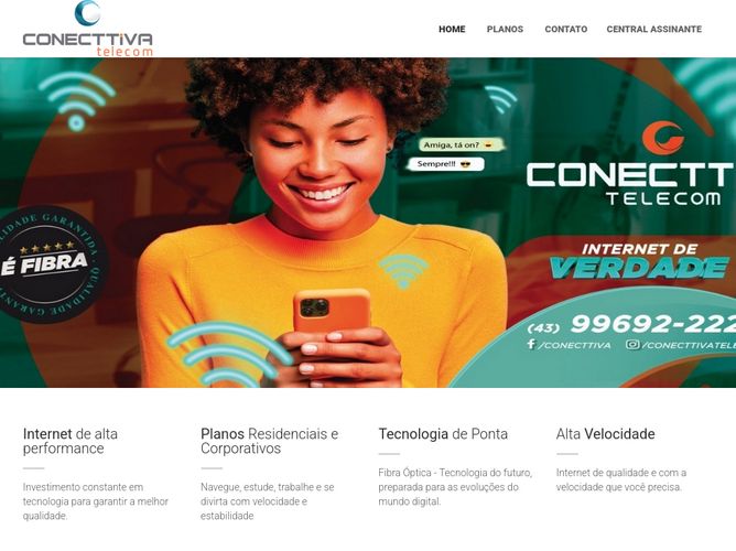The website screenshot for http://conecttiva.com.br