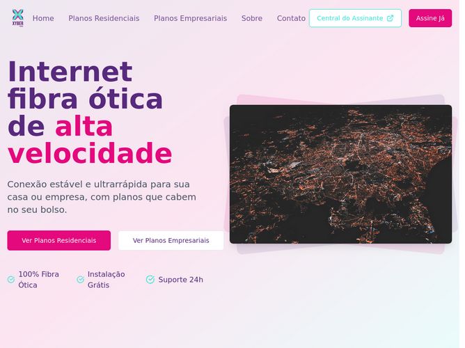 The website screenshot for https://www.xyber.net.br