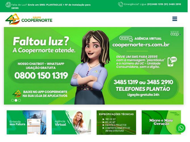 The website screenshot for http://coopernorte.net