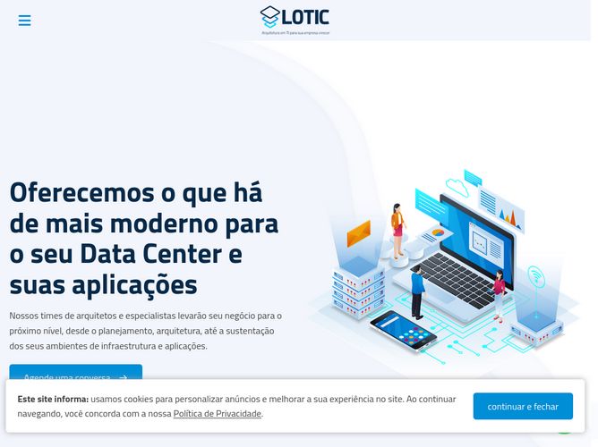 The website screenshot for https://www.lotic.com.br