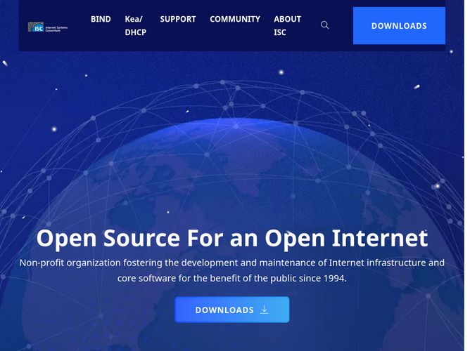 The website screenshot for http://isc.org
