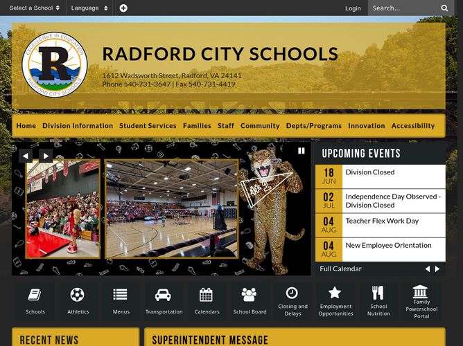 The website screenshot for http://rcps.org