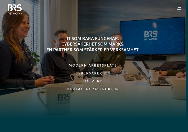 The website screenshot for https://brsnetworks.se/