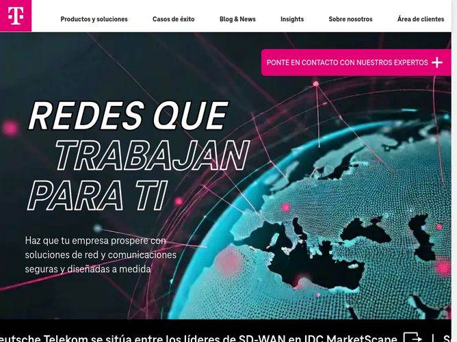 The website screenshot for https://business.telekom.com/es/