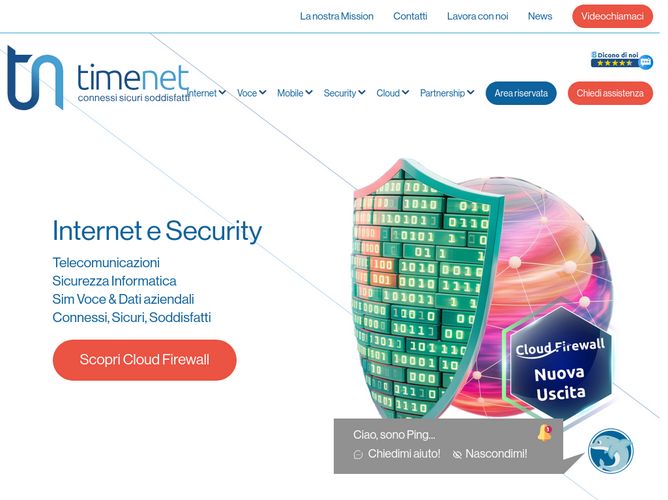 The website screenshot for http://timenet.it
