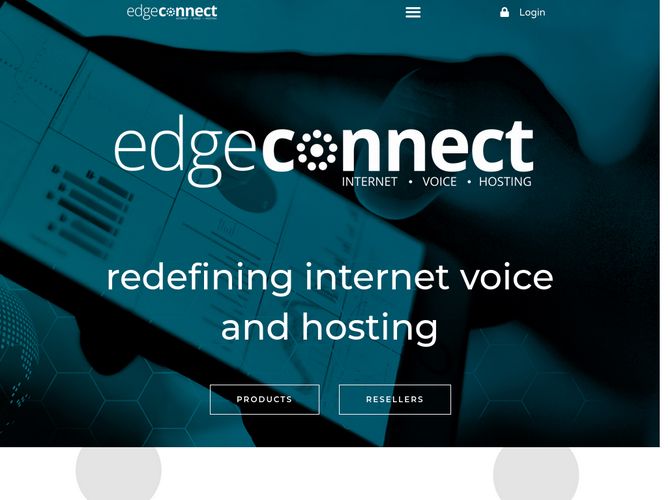 The website screenshot for http://www.edgeconnect.co.za