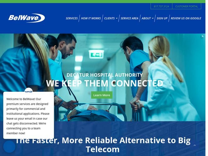 The website screenshot for http://belwave.com