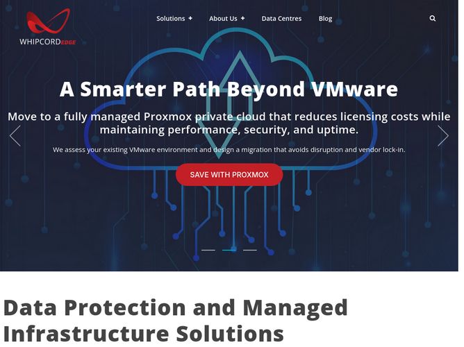 The website screenshot for http://whipcord.com