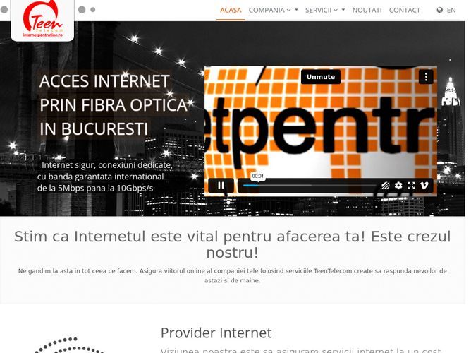 The website screenshot for http://www.teentelecom.com