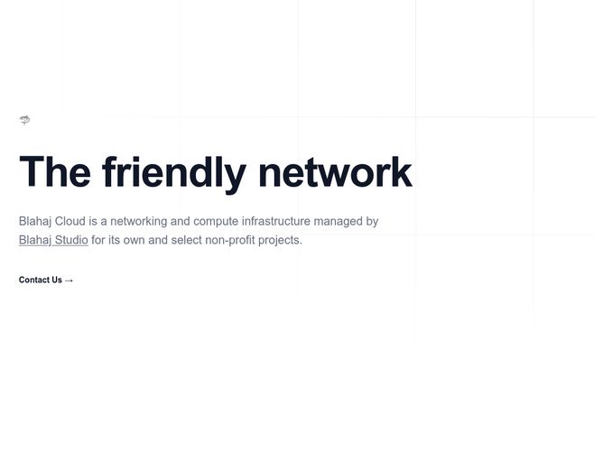 The website screenshot for https://blahajcloud.net