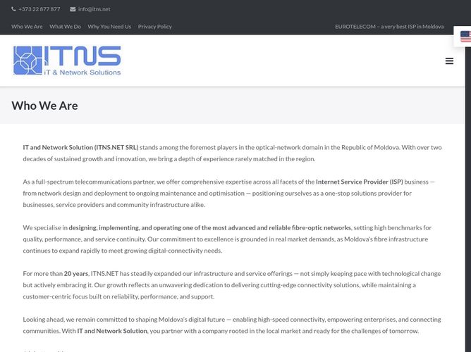 The website screenshot for http://www.itns.net