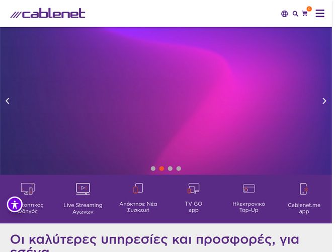 The website screenshot for http://www.cablenet.com.cy/