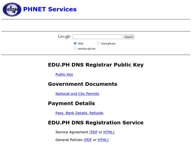 The website screenshot for http://ph.net