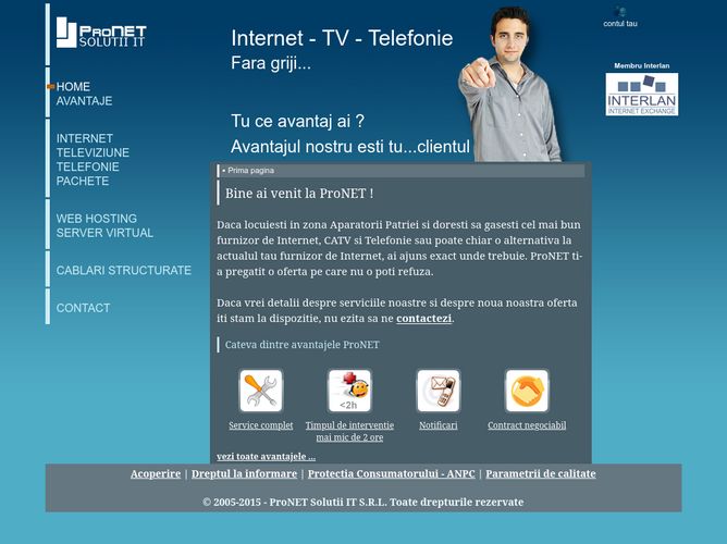 The website screenshot for https://www.pronetit.ro