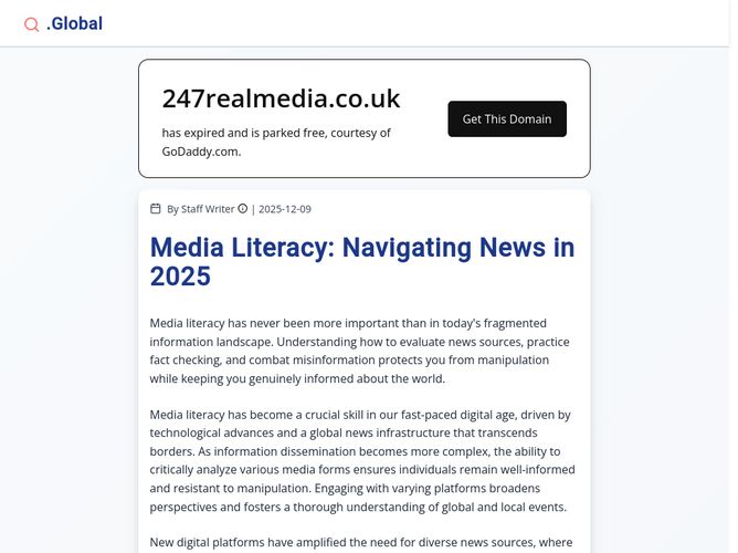 The website screenshot for http://www.247realmedia.co.uk/EN-UK/