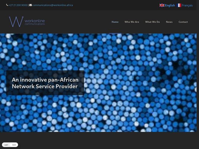 The website screenshot for https://www.workonline.africa