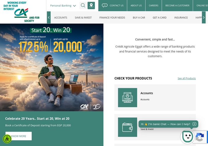 The website screenshot for https://www.ca-egypt.com/