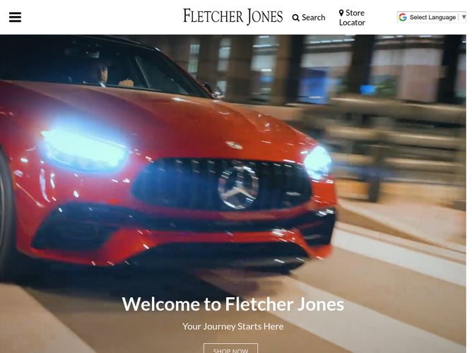 The website screenshot for http://fletcherjones.com