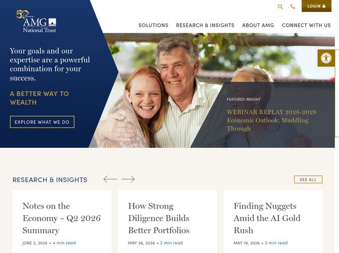 The website screenshot for http://amgnational.com