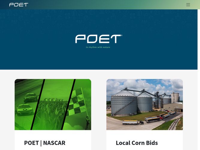 The website screenshot for http://poet.com