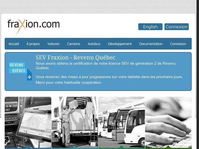 The website screenshot for http://fraxion.com