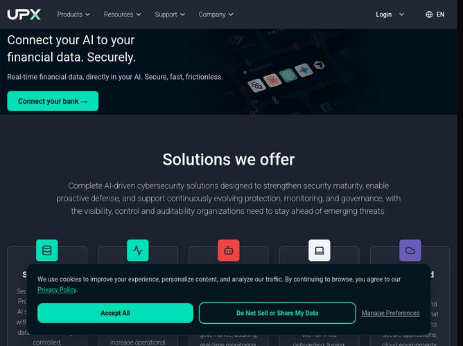 The website screenshot for http://upx.com