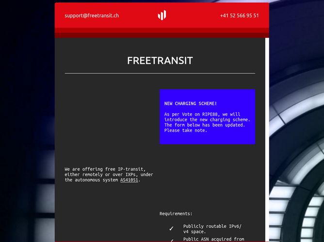 The website screenshot for https://freetransit.ch