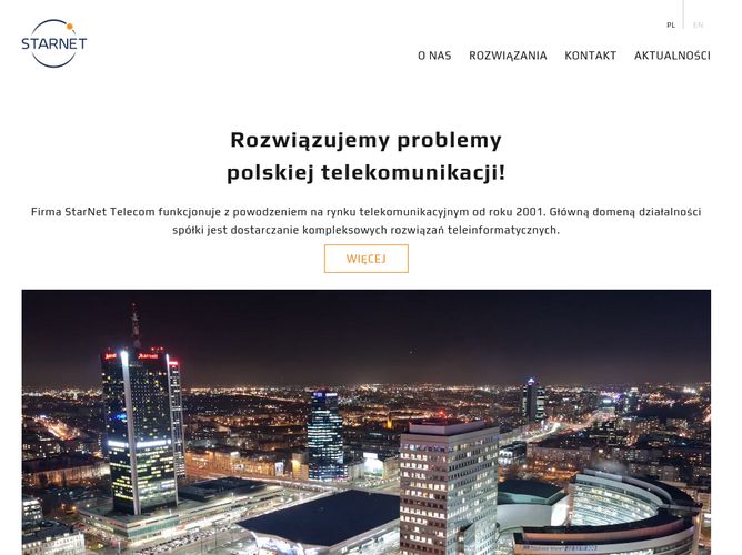 The website screenshot for https://starnettelecom.pl
