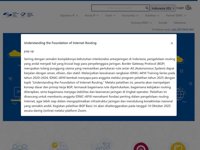 The website screenshot for http://idnic.net
