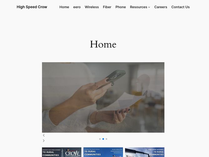 The website screenshot for http://highspeedcrow.ca