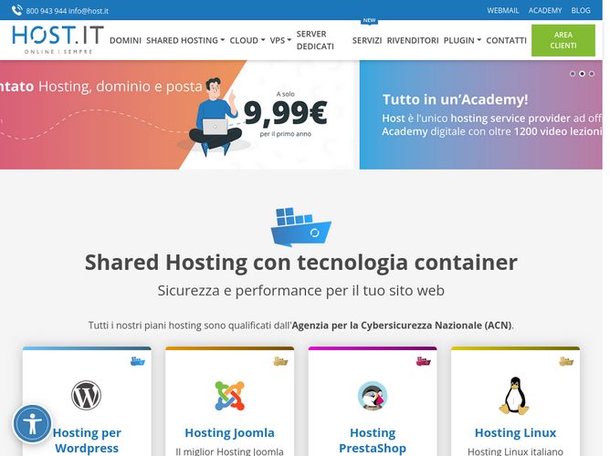 The website screenshot for https://host.it