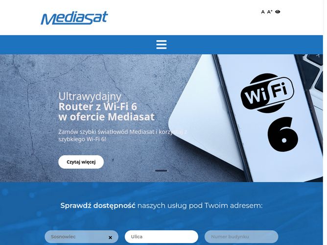 The website screenshot for https://mediasat.pl/
