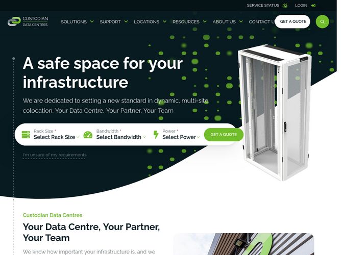 The website screenshot for https://www.CustodianDC.com